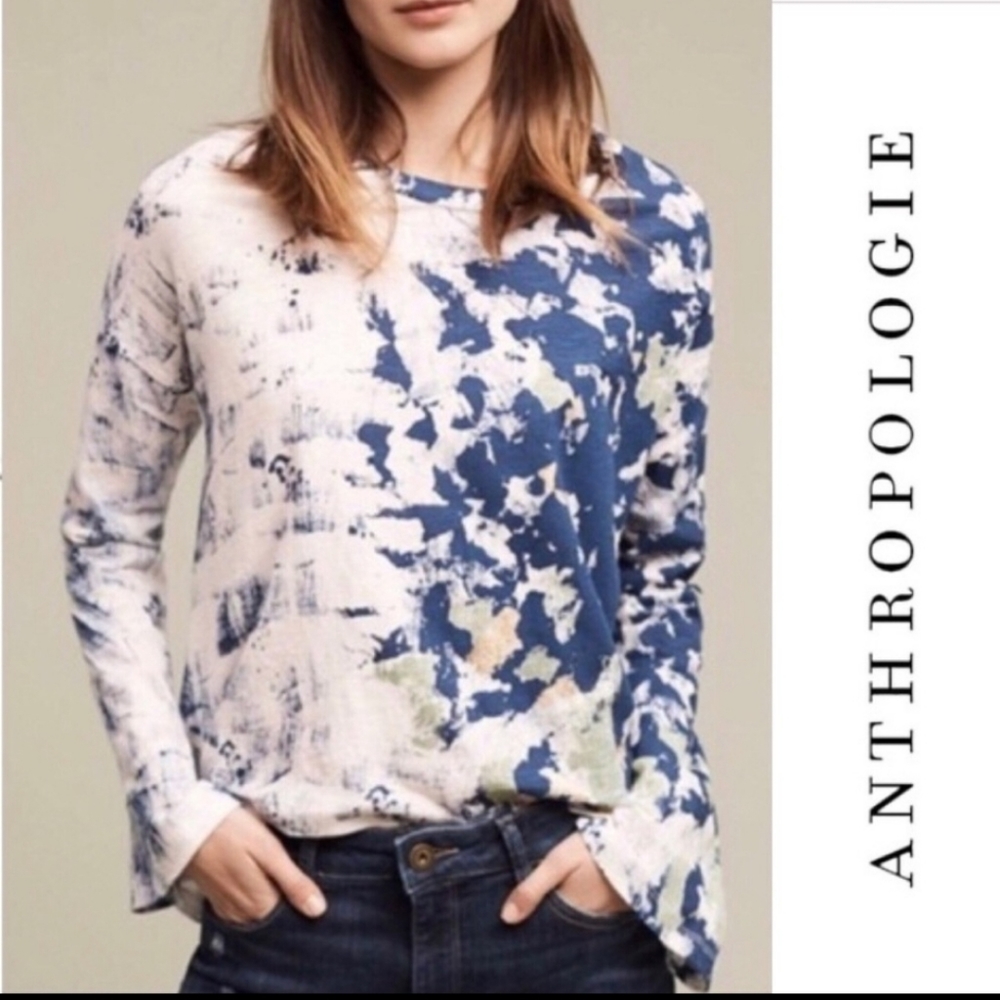 Anthropologie Akemi + Kin Swing Tee Graffiti Top 100% Cotton